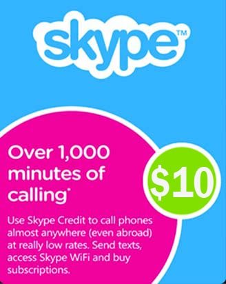 Tarjeta Skype $10 USA